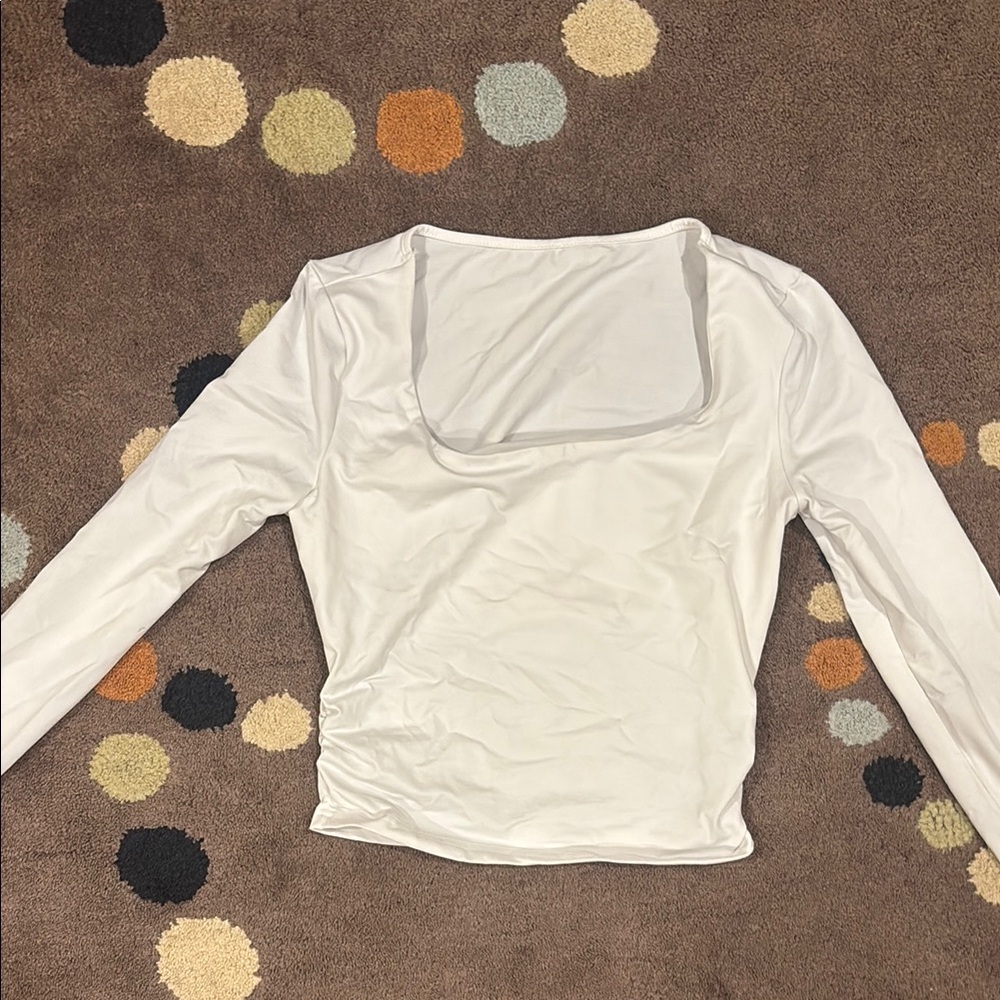 White Long Sleeve Women's Top Tight Fitting